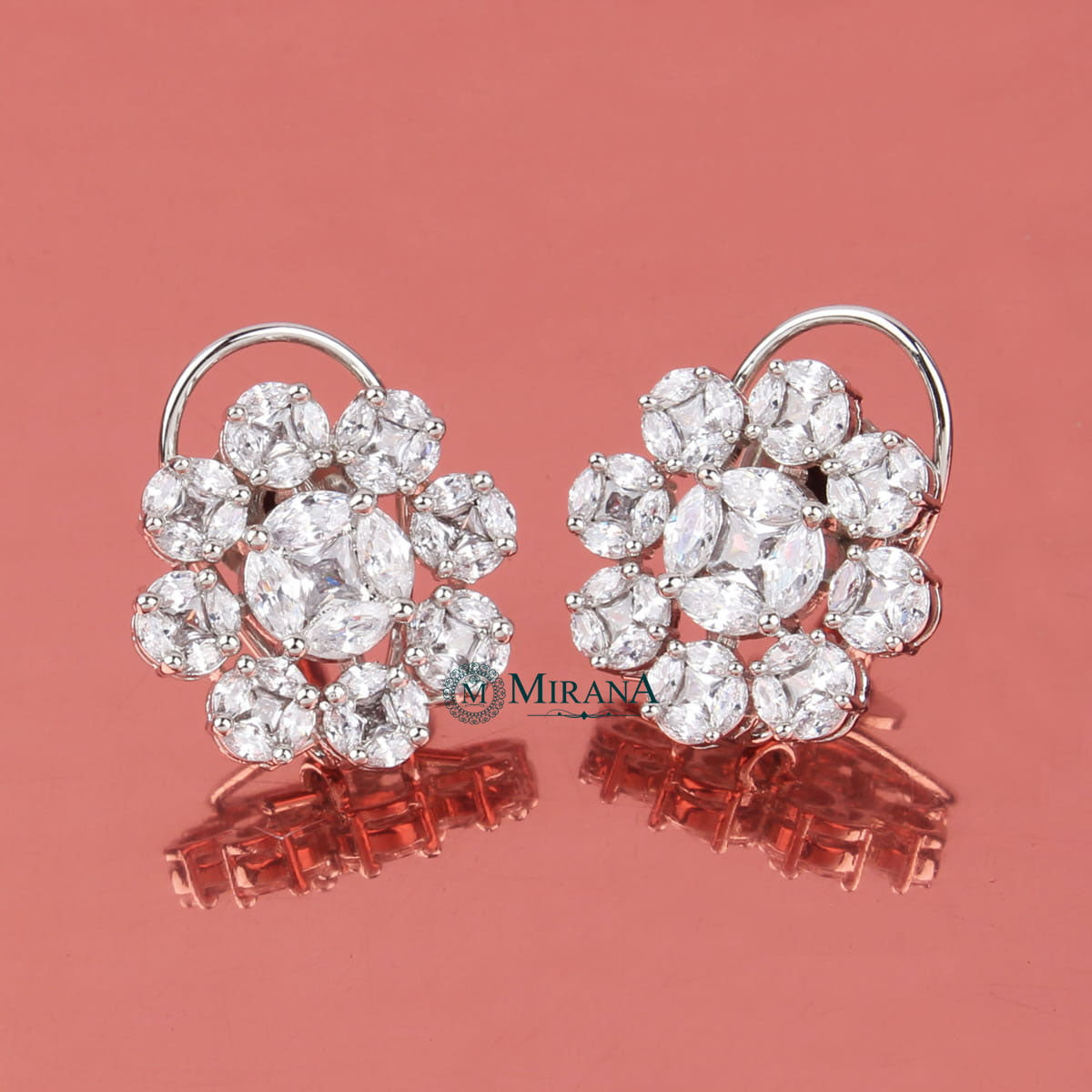 CZ Cluster Flower Studs