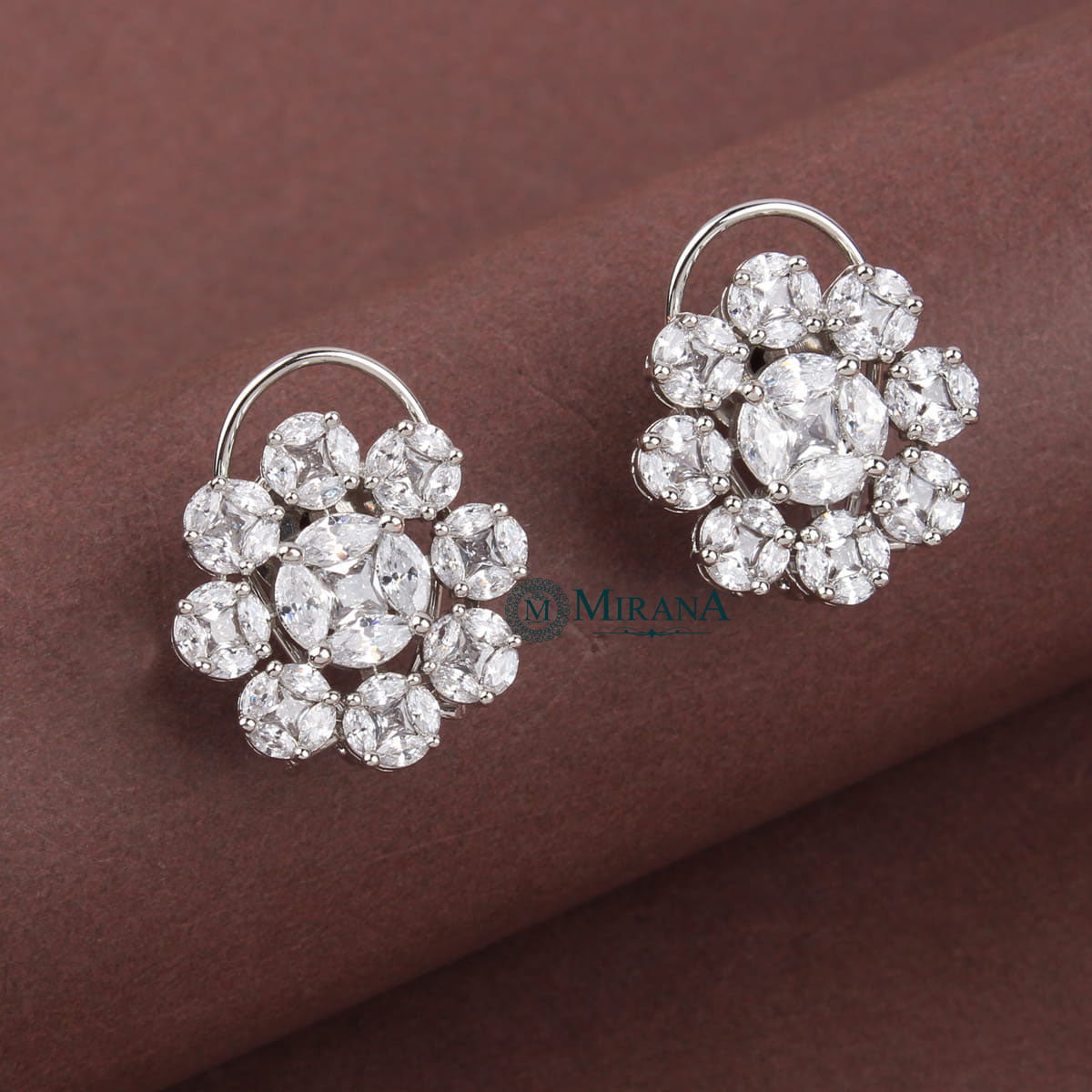 CZ Cluster Flower Studs