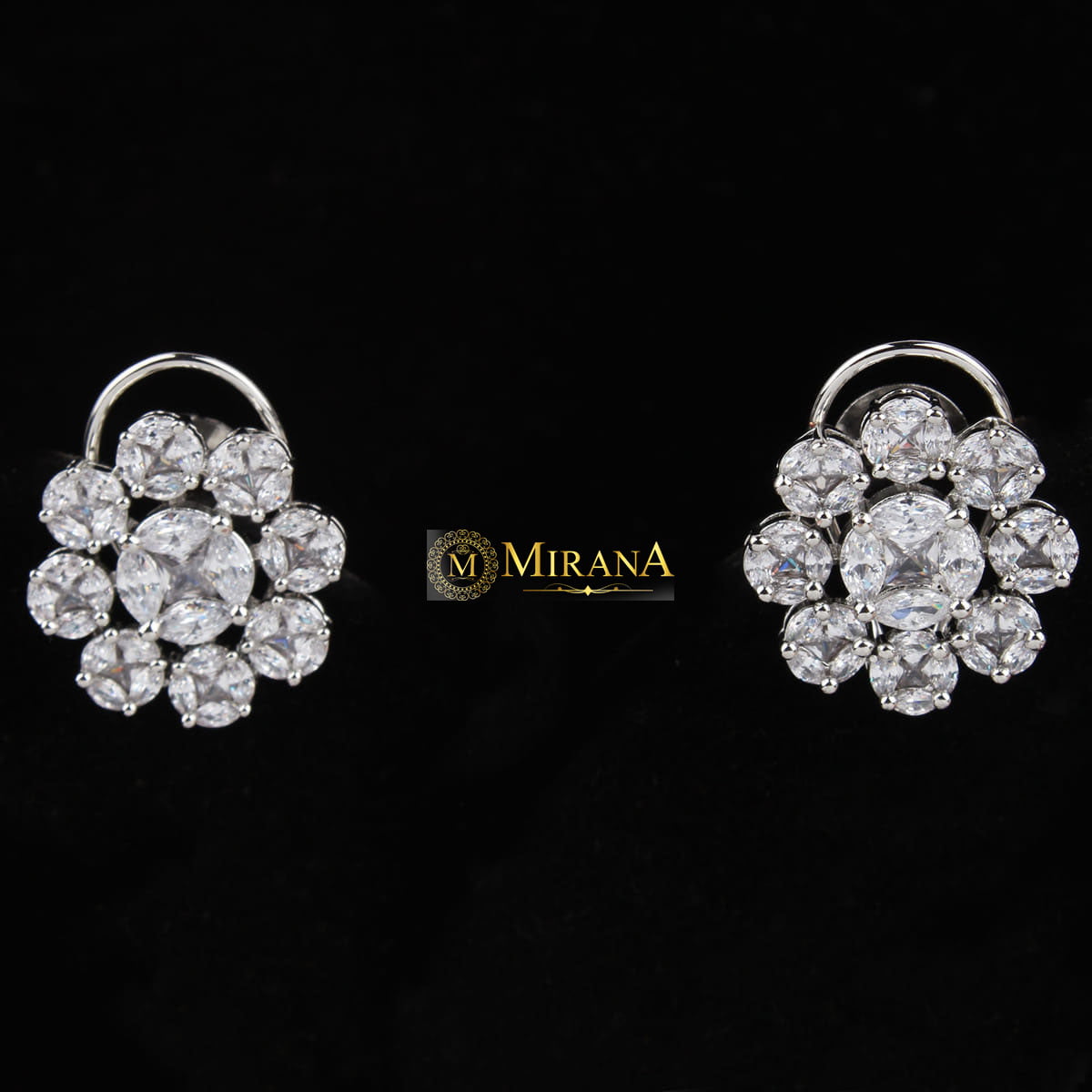 CZ Cluster Flower Studs