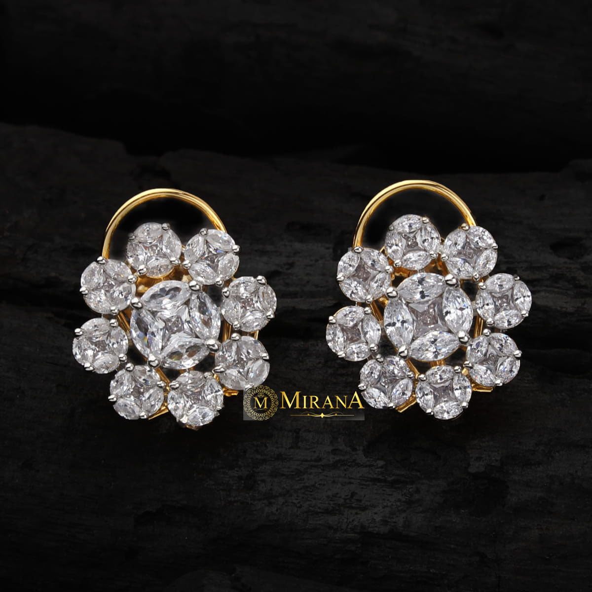 CZ Cluster Flower Studs