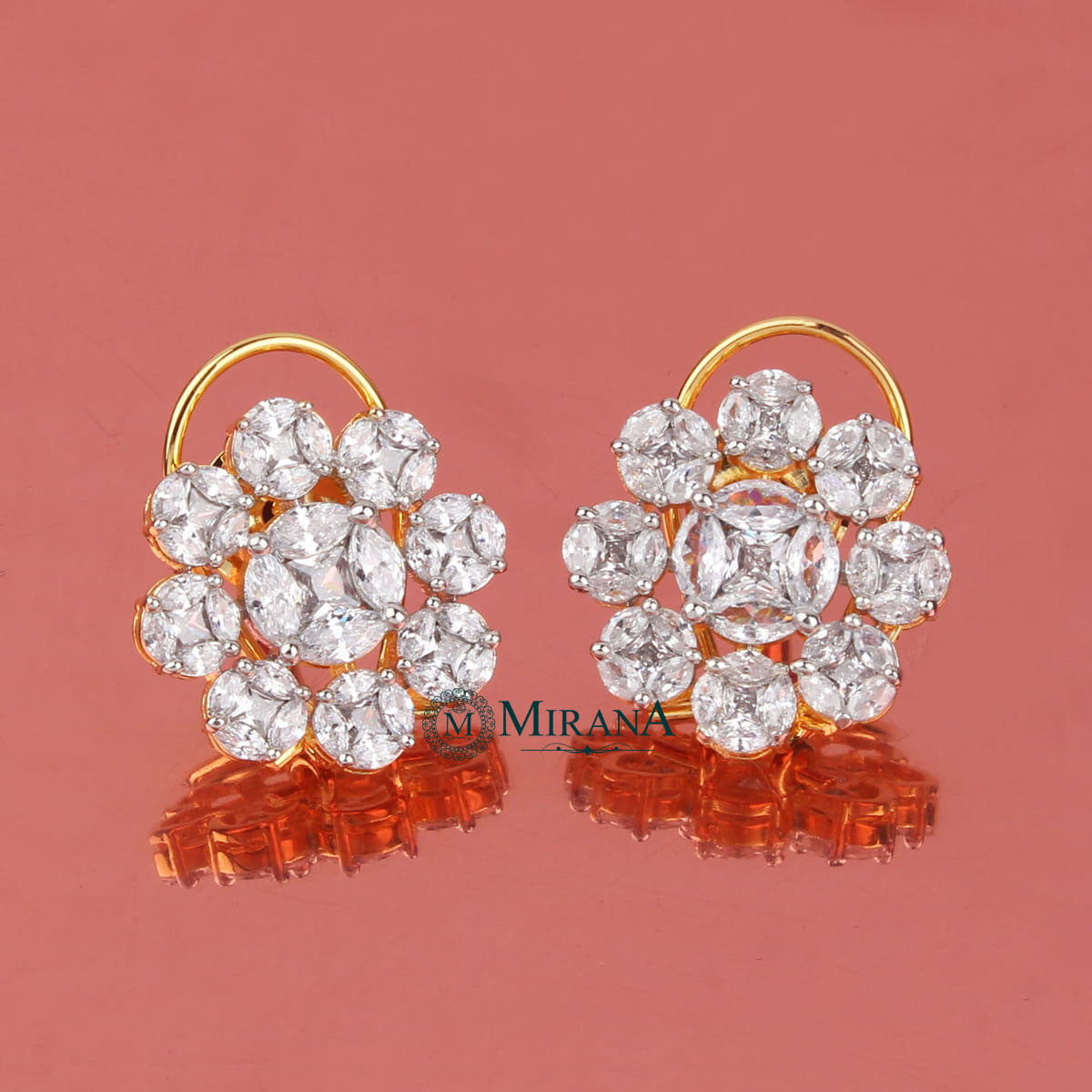 CZ Cluster Flower Studs