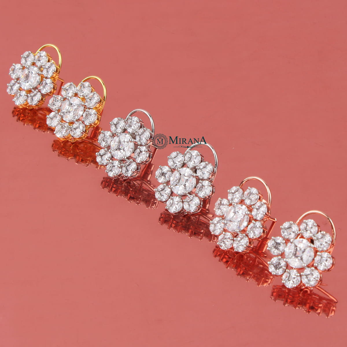 CZ Cluster Flower Studs