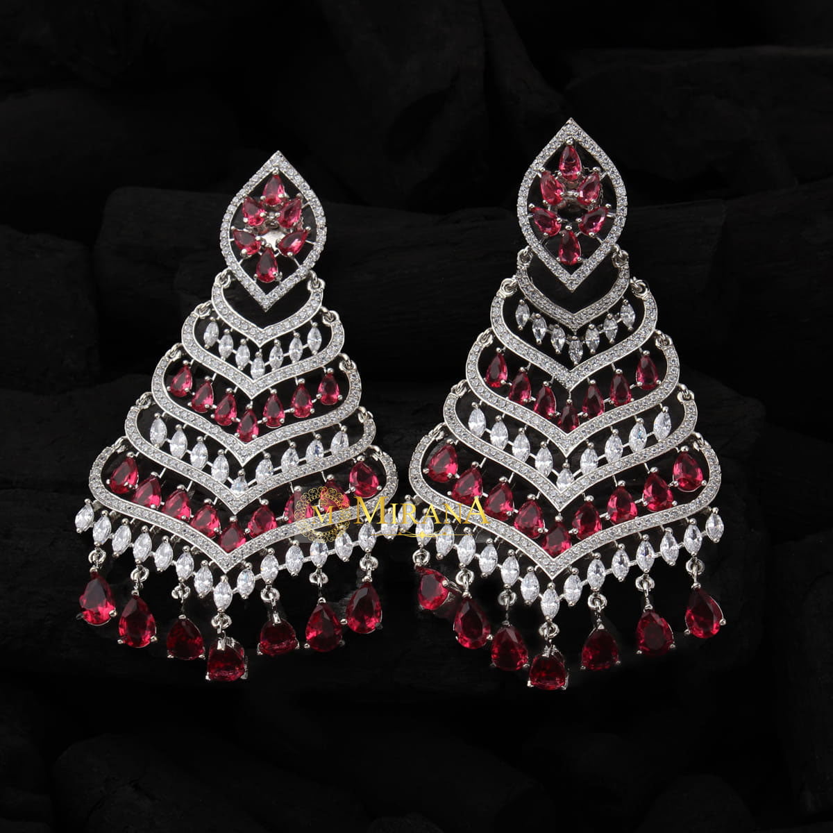 Designer Four Step Colored Chandbalis