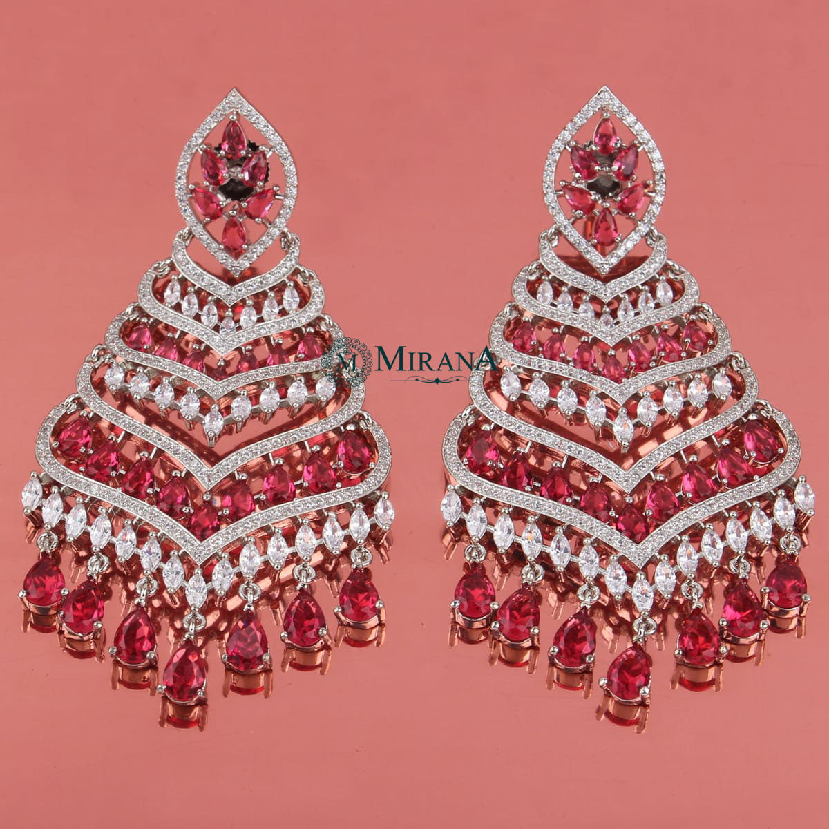 Designer Four Step Colored Chandbalis