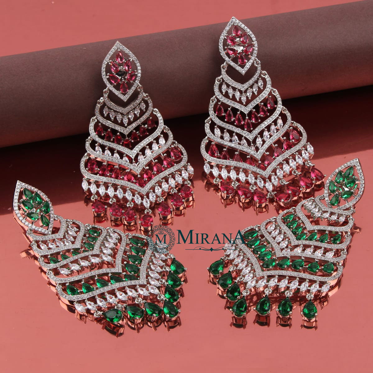 Designer Four Step Colored Chandbalis