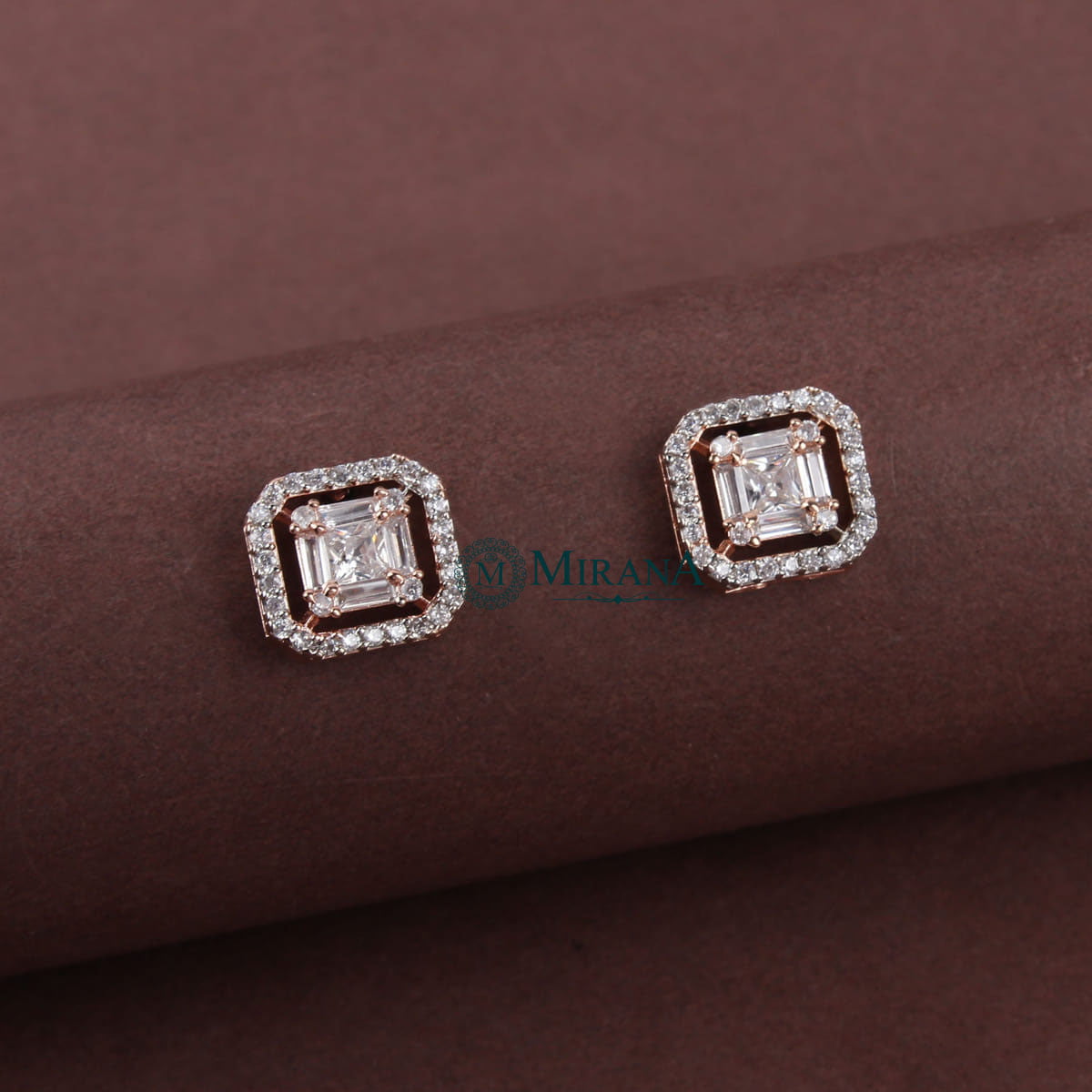 Cushion Cut Rectangular Studs