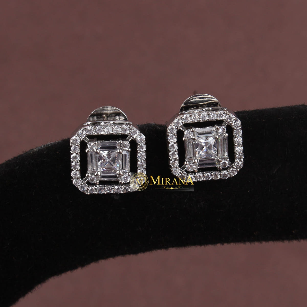 Cushion Cut Rectangular Studs