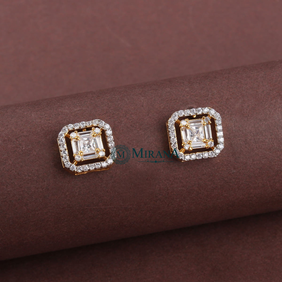 Cushion Cut Rectangular Studs