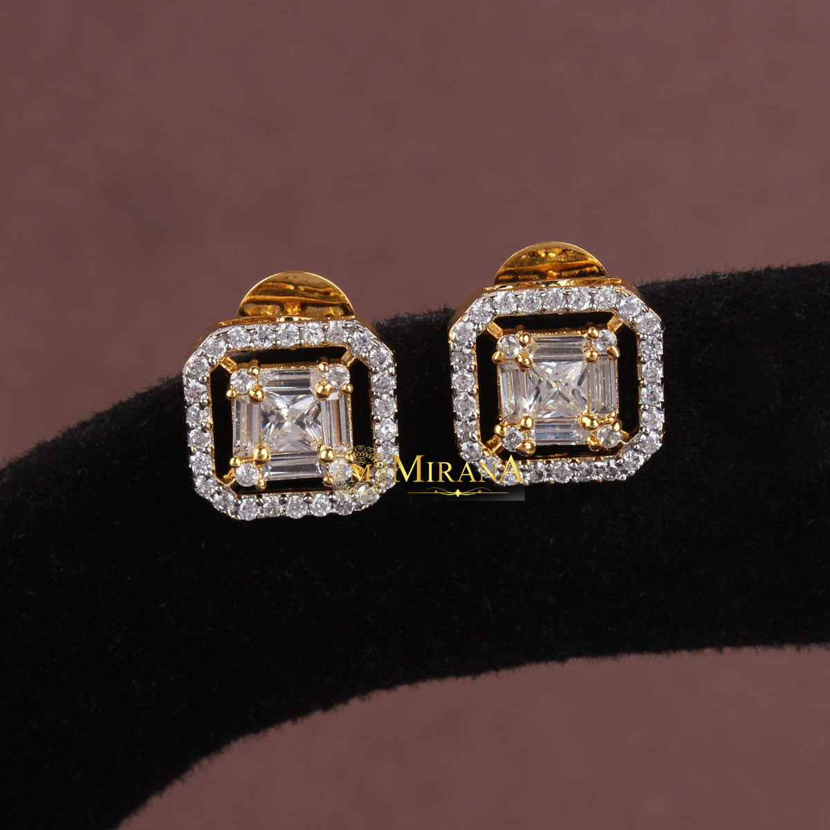 Cushion Cut Rectangular Studs