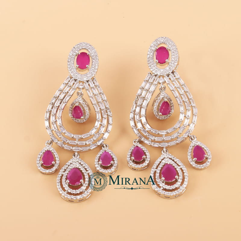 Gemma Ruby Colored Designer Earrings