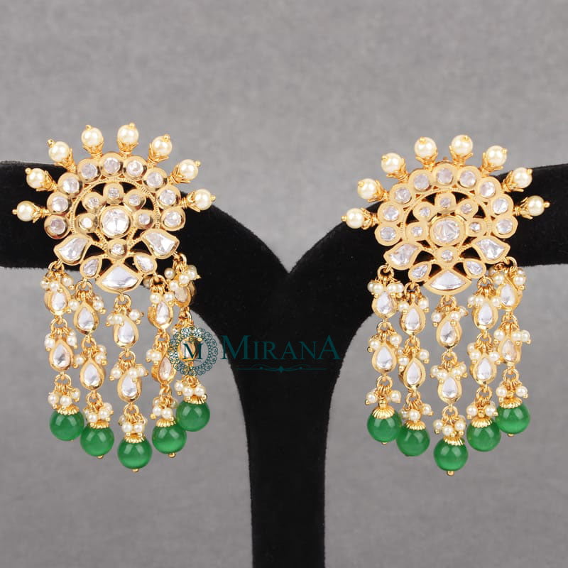 Shiwali Colored Kundan Polki Earrings