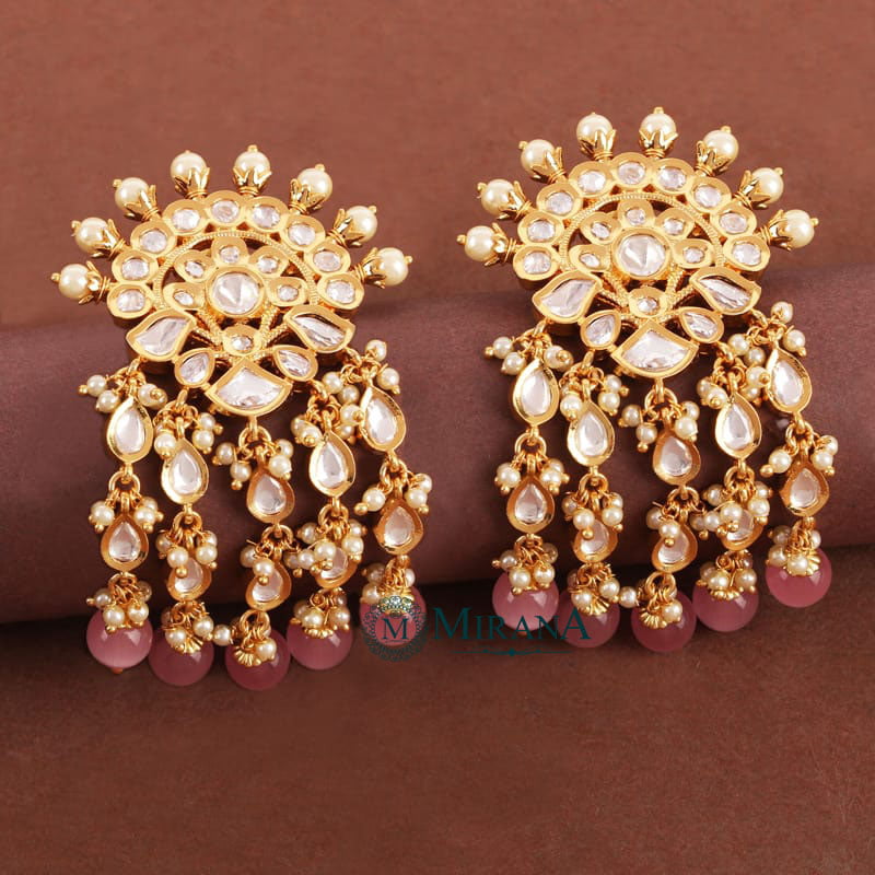 Shiwali Colored Kundan Polki Earrings