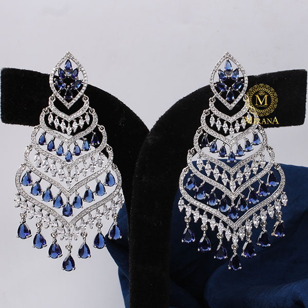 Designer Four Step Blue Coloured Chandbalis