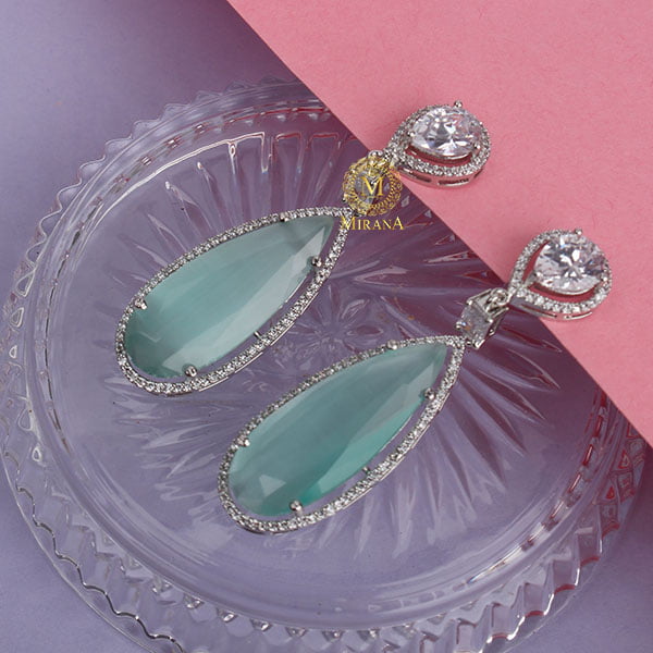 Elana Pastel Green Cocktail Earrings