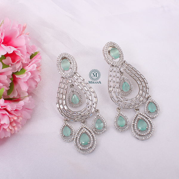 Gemma Pastel Green Designer Earrings