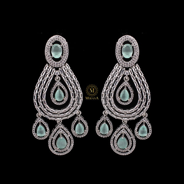 Gemma Pastel Green Designer Earrings