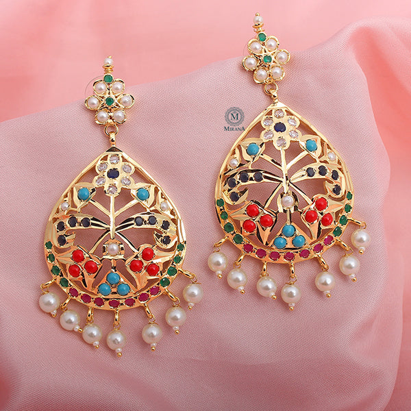 Dhara Navratan Jadau Earrings