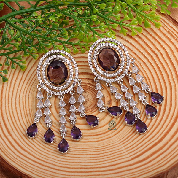 Aliki Lavender Coloured Designer Earrings