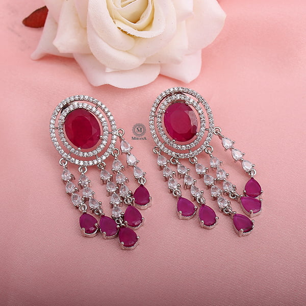 Aliki Ruby Coloured Designer Earrings