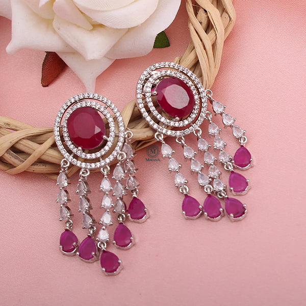 Aliki Ruby Coloured Designer Earrings