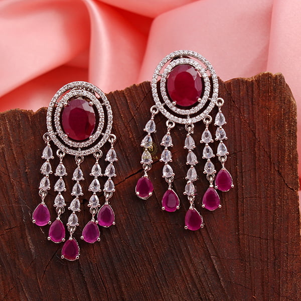 Aliki Ruby Coloured Designer Earrings