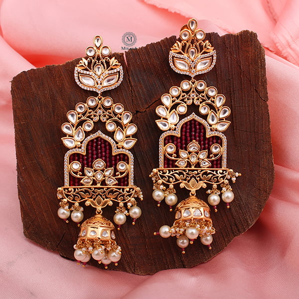 Ravali Ruby Kundan Polki Earrings