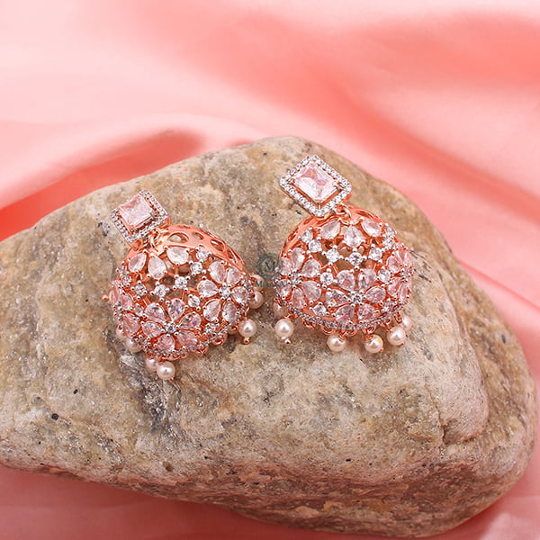 Ruma Flower Pearl Designer Jhumkas