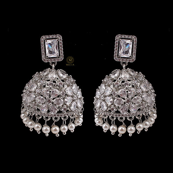 Ruma Flower Pearl Designer Jhumkas