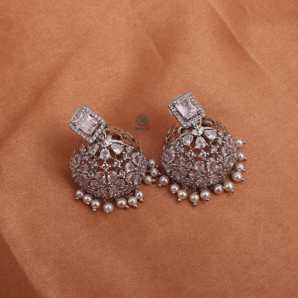 Ruma Flower Pearl Designer Jhumkas