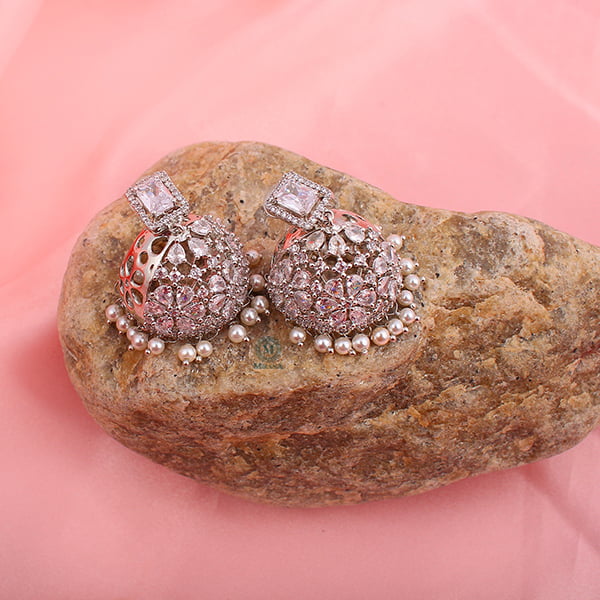 Ruma Flower Pearl Designer Jhumkas