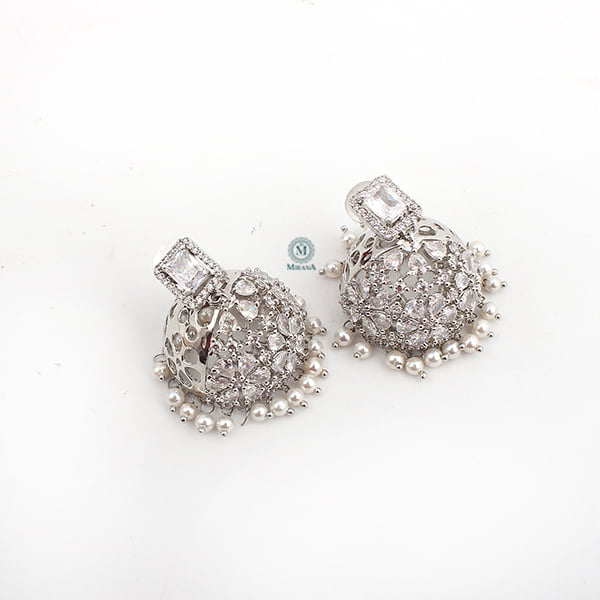 Ruma Flower Pearl Designer Jhumkas