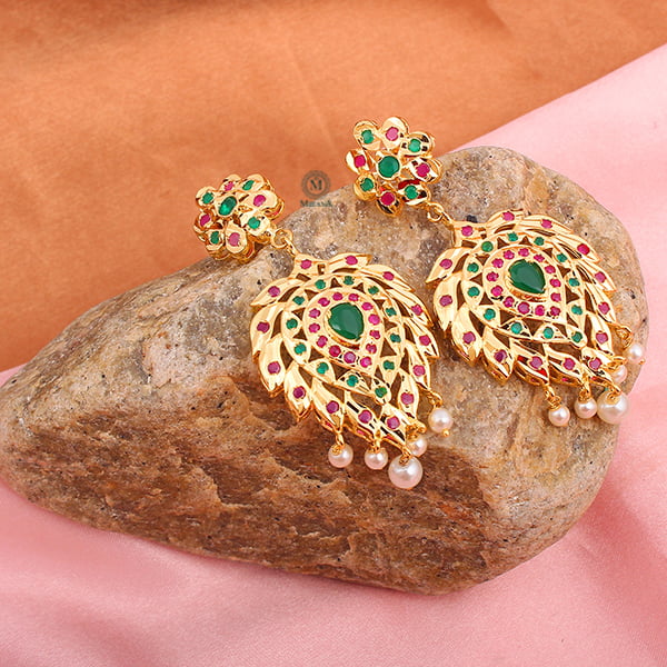 Bhuvi Green Ruby Jadau Earrings