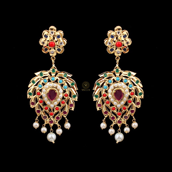 Bhuvi Navratan Jadau Earrings