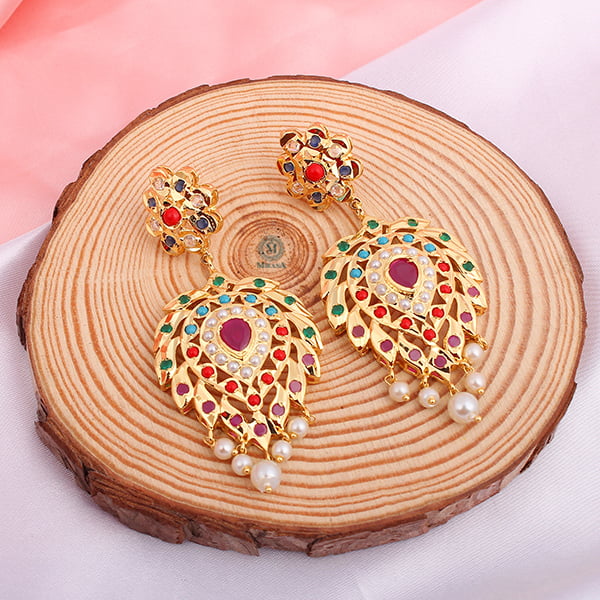 Bhuvi Navratan Jadau Earrings