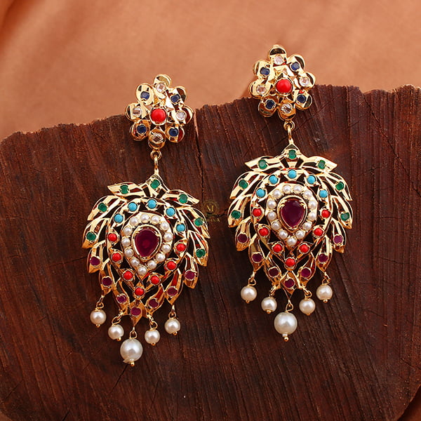 Bhuvi Navratan Jadau Earrings