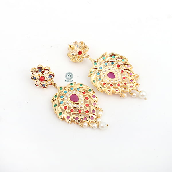 Bhuvi Navratan Jadau Earrings