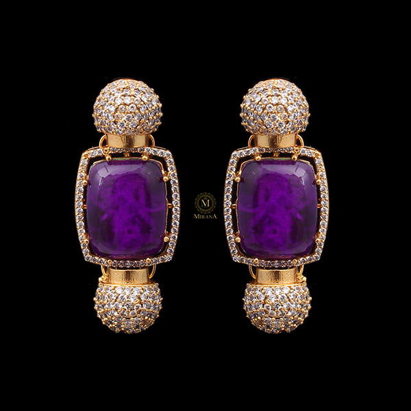 Houri Purple Coloured Designer Earrings