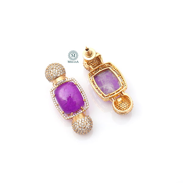 Houri Purple Coloured Designer Earrings