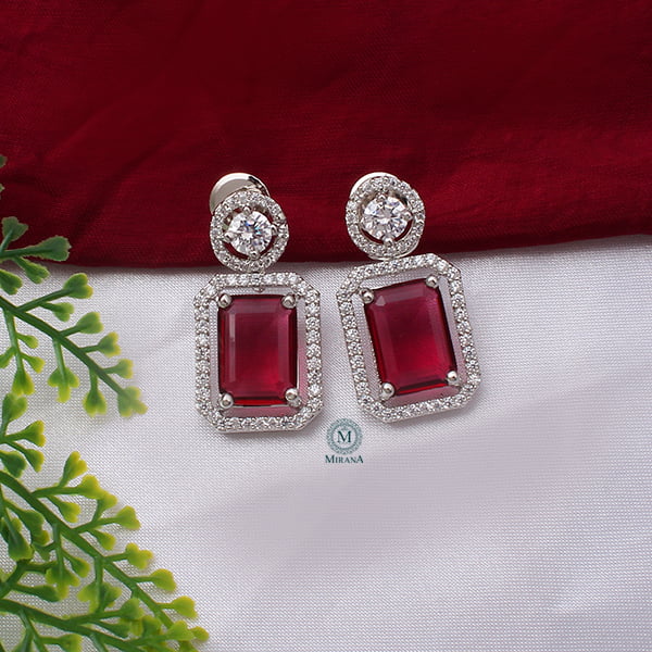 Chrisha Ruby Coloured Stone Earrings