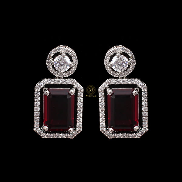 Chrisha Ruby Coloured Stone Earrings