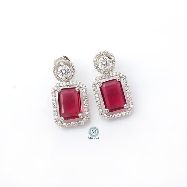 Chrisha Ruby Coloured Stone Earrings