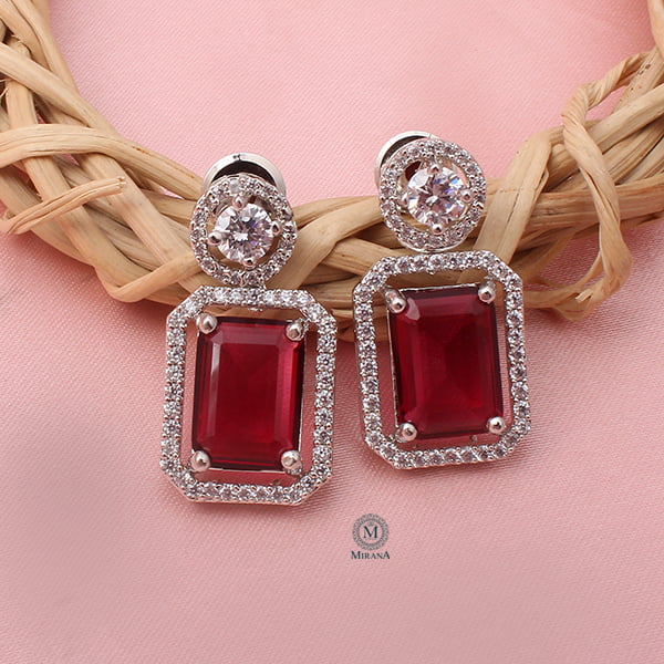 Chrisha Ruby Coloured Stone Earrings