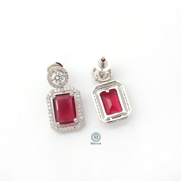 Chrisha Ruby Coloured Stone Earrings