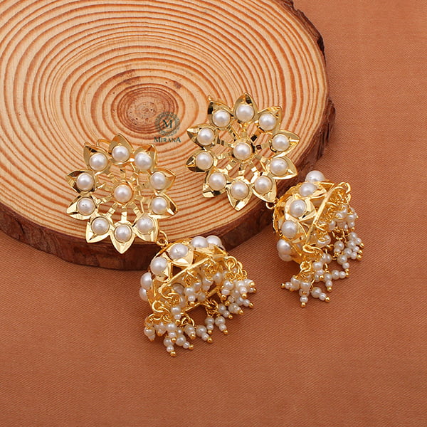 Madhubala Pearl Jadau Jhumki