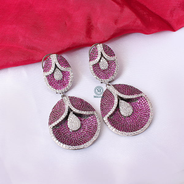 Jina Ruby Colour Designer Earrings