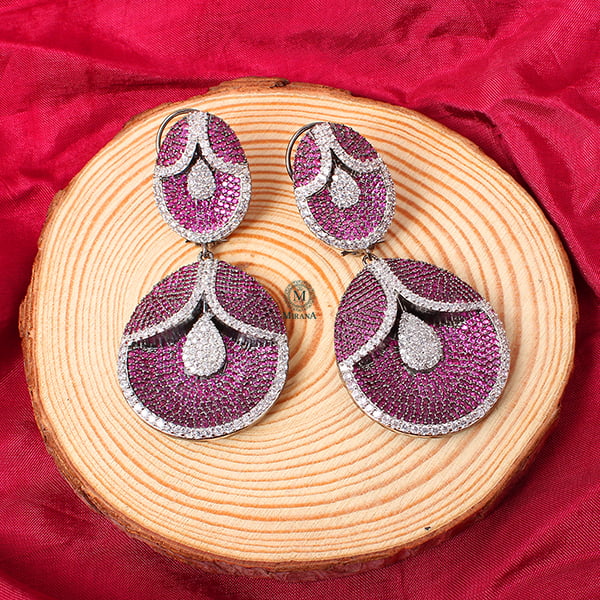 Jina Ruby Colour Designer Earrings