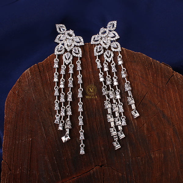Elisa CZ Designer Tassels Earrings