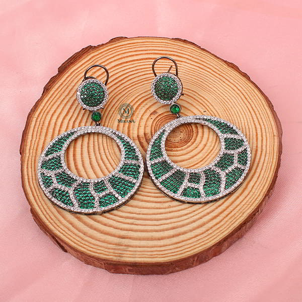 Jiya Emerald Green CZ Designer Earrings