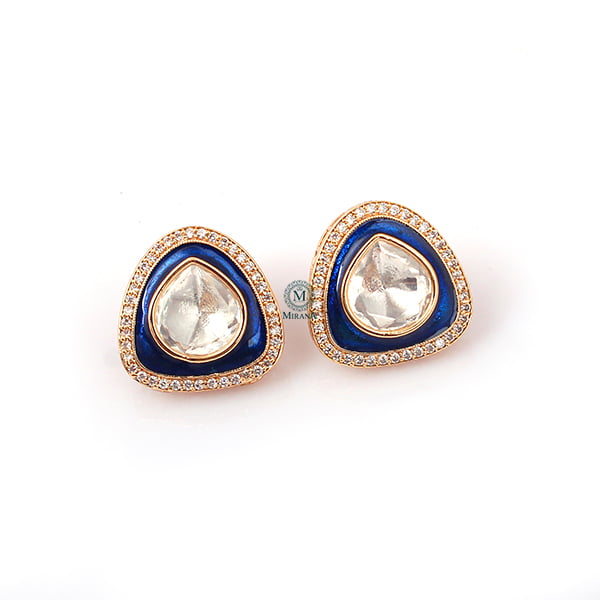 Jasmira Sapphire Blue Polki Small Studs