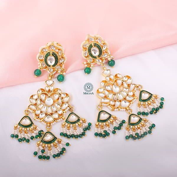 Anika Emerald Green Paachi Kundan Earrings